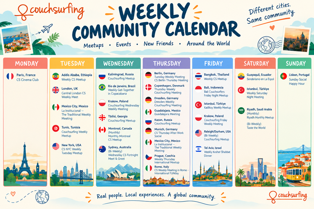 Weekly Calendar - full list below